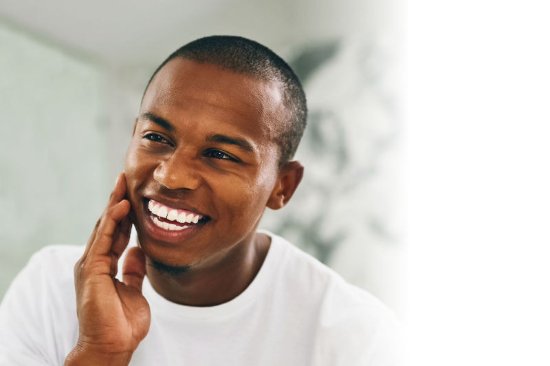 Smiling middle aged woman